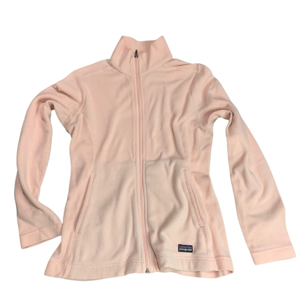 Vintage 2000s Y2K Patagonia Full Zip Fleece Jacket, Women's White Pink S